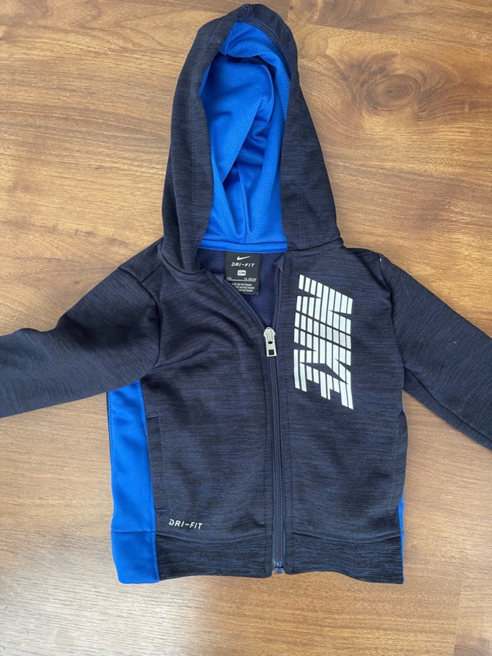 Nike Black & Blue Dri-FIT Full-Zip Kids Hoodie